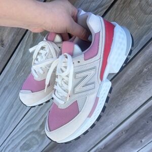 New Balance 574 Sport FIGs Pink Red Cream White WS574FG2 Women Sz 7.5